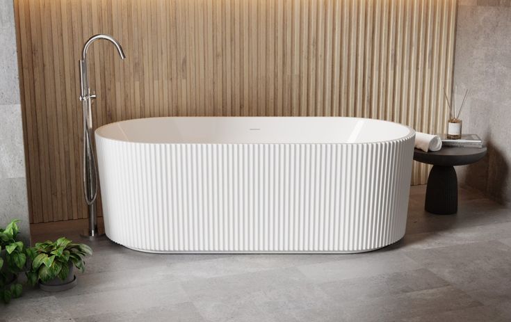 Labyrinth Fluted Freestanding Bath