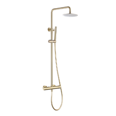 Bewl Round Thermostatic Shower Valve & Kit - Matt Brushed Brass