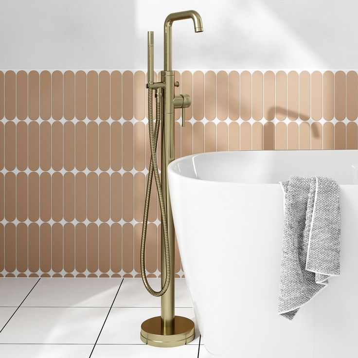 Core Freestanding Bath Shower Mixer Brushed Brass