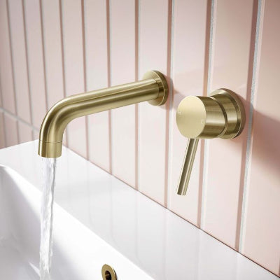 Core Wall Mounted Basin Tap Brushed Brass