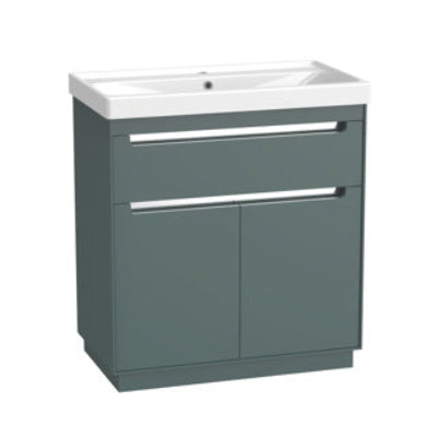 Tavistock Acumen 800 Rimmed Ceramic Basin with Floor Standing Unit in Viridian Green