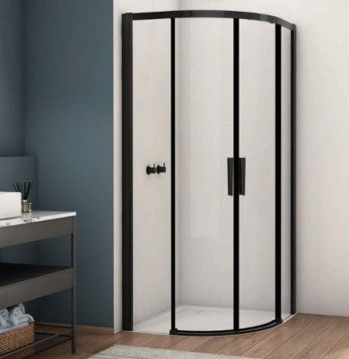 Kudos Divera 900mm Quadrant Sliding Double Door - Matt Black