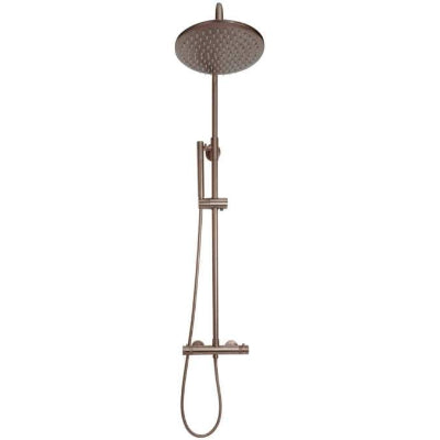 Core Brushed Bronze Round Rigid Riser Shower