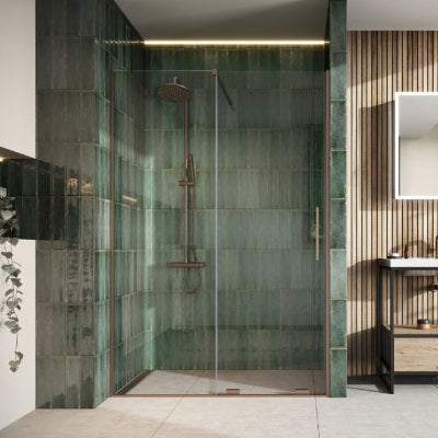 Scudo Momentum 1400mm Sliding Shower Door in Brushed Bronze