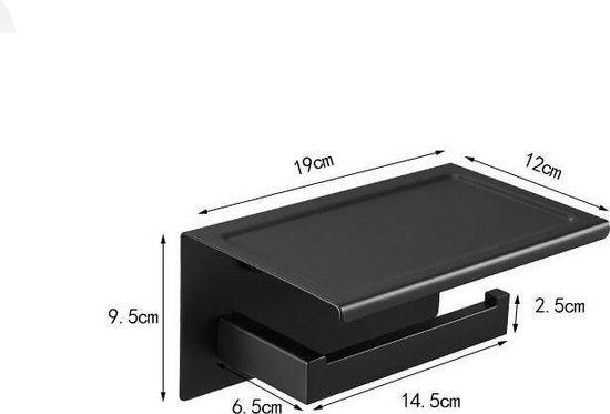 Toilet Roll Holder Black