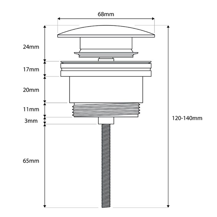 Universal Basin Waste, Brushed Bronze