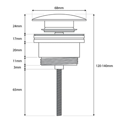 Universal Basin Waste, Brushed Bronze