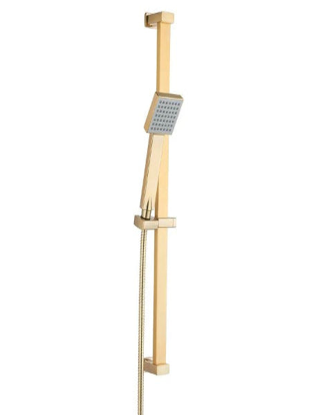 Tavistock Index Cool Touch Square Dual Function Bar Shower System with Fixed Head & Handset - Brass