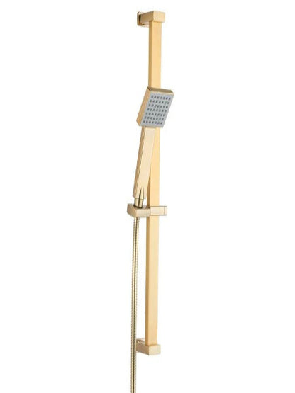 Tavistock Index Cool Touch Square Dual Function Bar Shower System with Fixed Head & Handset - Brass