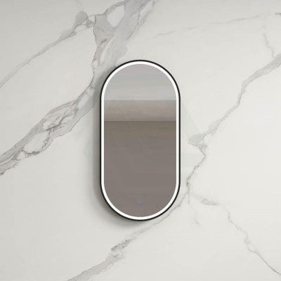 Aubrey Slim LED Mirror Black 400×800