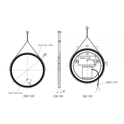 Belini Round LED Hanging Mirror
