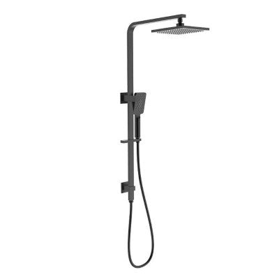 Tavistock Index Cool Touch Square Dual Function Bar Shower System with Fixed Head & Handset - Black