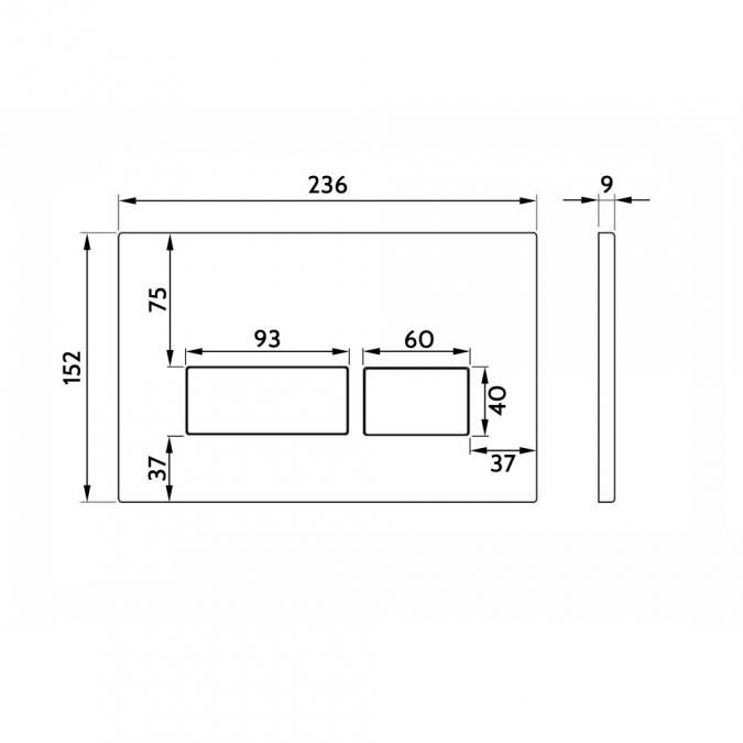 Square Brushed Brass Dual Flush Button