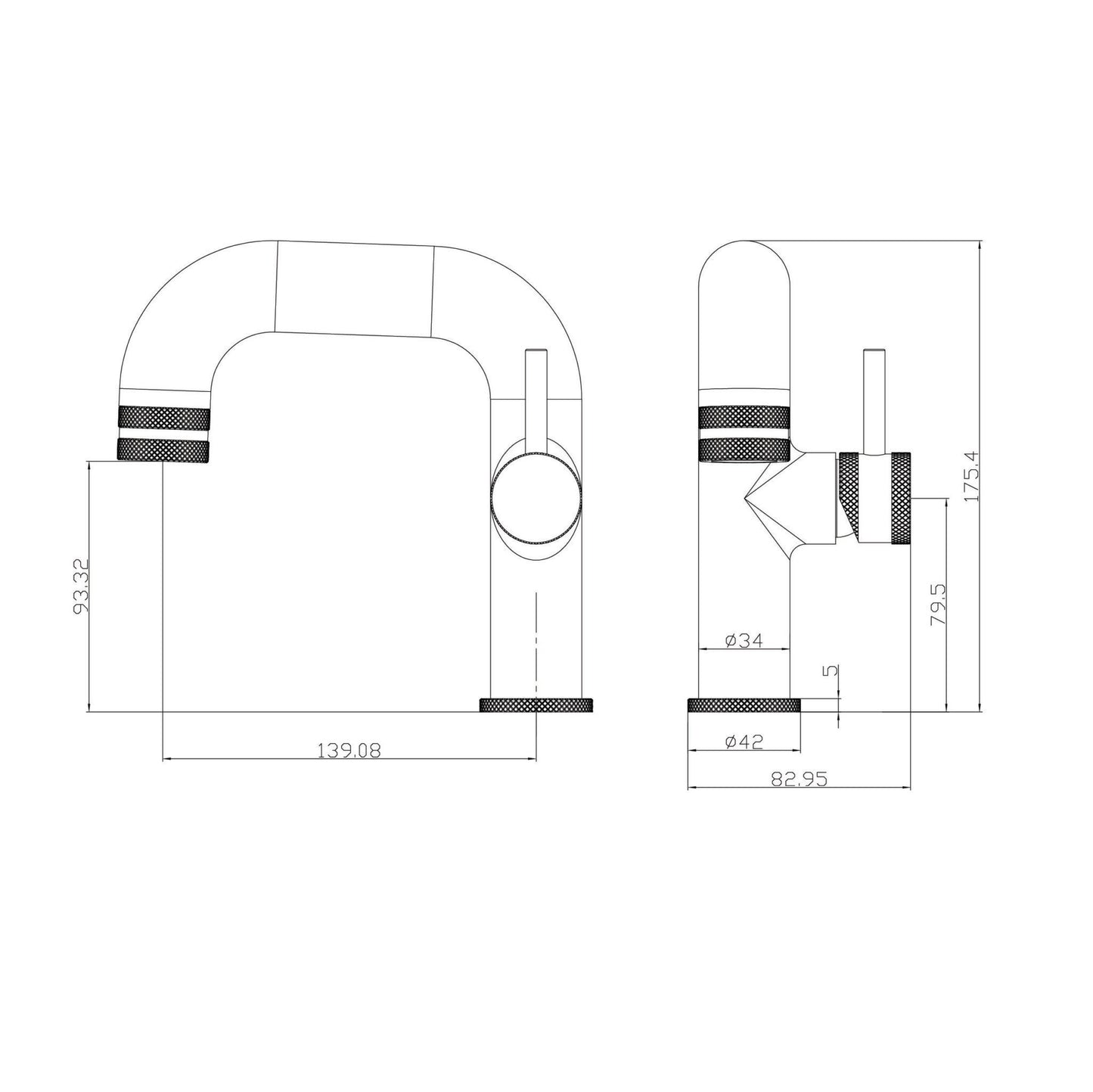 Core Side Lever Basin Mono Brushed Brass