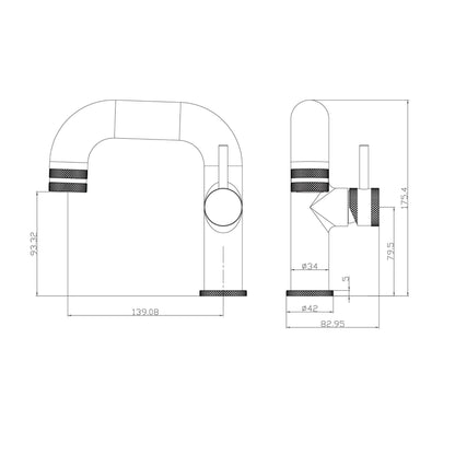Core Side Lever Basin Mono Brushed Brass