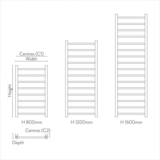 1200 x 500 Gunmetal Radiator